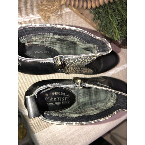 L'ARTISTE Spring Step Parfum Women’s Black Leather Ankle Boot Booties Size 10 - Picture 7 of 11